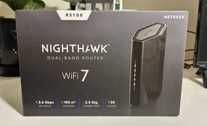 NETGEAR Nighthawk RS100-100APS WiFi 7 BE3600 Dual-Band Router - Picture 1 of 4