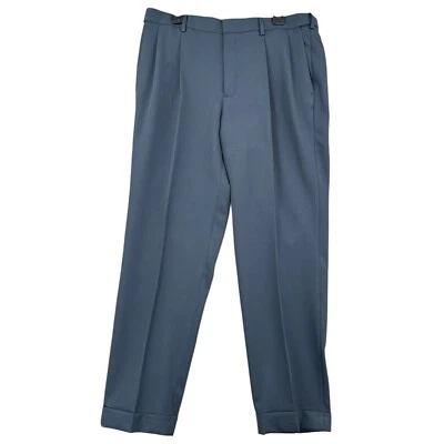 Pantalón de vestir clásico de rendimiento con dobladillo plisado azul saddlebred talla 36 X 29 Foto 1 de 4