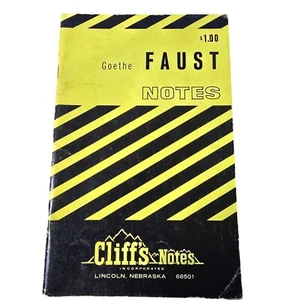 Goethe "Faust" Cliffs Notes 1965 C.K. Hillegass Literature Guide - Picture 1 of 4