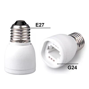 E27 to G24 LED Halogen GFL Light Bulb Lamp Adapter Socket Base Converter Holder - Picture 1 of 7