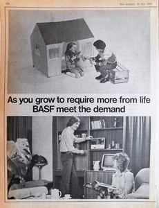 Anuncio de cintas de casete Audi 'BASF' 1974 (1) anuncio original impreso foto 744J - Imagen 1 de 1