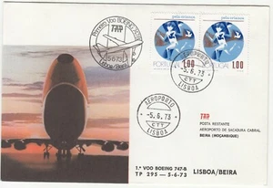 Portugal: Illustrative 1st Flight Cover: Boeing 747B, Lisbon-Beira, 5-6 Jun 1973 - Picture 1 of 2