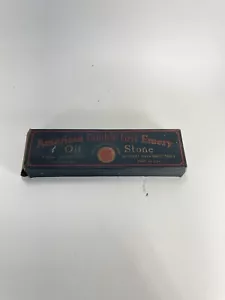 Vintage American Double Grit Emery Öl Stein Schärfwerkzeug Gen Mechaniker mit Box USA - Bild 1 von 11