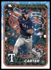2024 Topps Holiday Evan Carter Rookie RC #H141 Texas Rangers - Picture 1 of 2