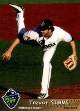 2016 Hillsboro Hops Grandstand 31 Trevor Simms Rice Hurst Texas TX Baseball Card