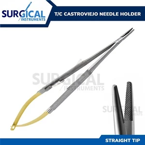 Soporte de micro aguja T/C Castroviejo 5,5" recto con carburo de tungsteno talla alemana - Imagen 1 de 7