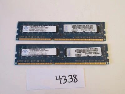 Nanya NT2GC64B8HC0NF-CG 2x2Gb=4Gb PC3-10600 1333Mhz DDR3 Desktop Memory RAM 4338 - Image 1 of 2