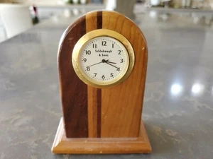 SCHLABAUGH & SONS Beautiful Vintage Wood Art Deco Desk Clock - Picture 1 of 6