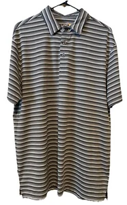 ARNOLD PALMER 2X Gray Tone Stripes Short Sleeve Golf/Polo Shirt Preppy Athletic - Picture 1 of 16