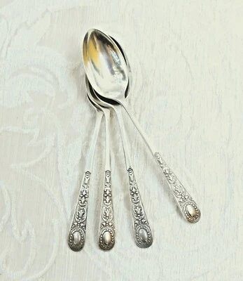 Cucchiaini tè argento decoro Venetian Pattern Silver Teaspoons Sheffield 1898 - Immagine 1 di 4