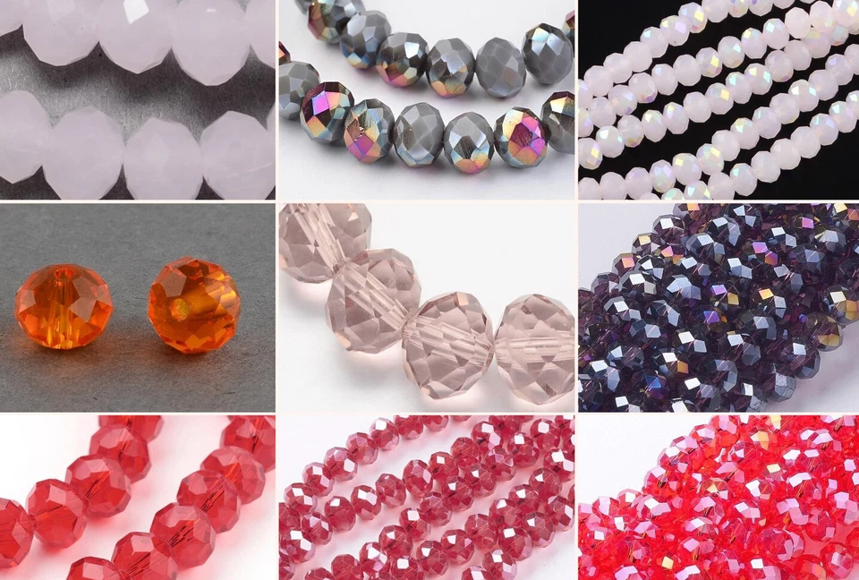 8mm Glasschliffperlen 68-72St. Fädelloch 1mm rot rosa lila - Bild 1 von 1