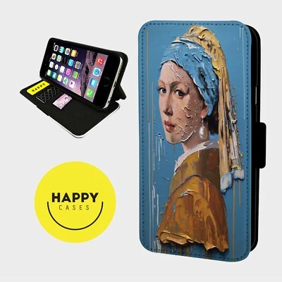 PEARL EARING VERMEER ART - Custodia telefono flip ecopelle - iPhone/Samsung - Immagine 1 di 4