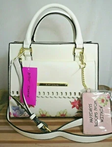 Betsey Johnson Square Satchel + Card Holder, Cream & Floral Lacey #BM21110 NWT - Picture 1 of 12