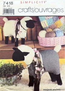 Simplicity Crafts Sewing Pattern 7418: Stuffed Fleecy Sheep Toy in 4 Sizes UNCUT - Picture 1 of 2