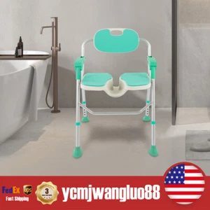 Stainless Steel Shower Chair 350lbs Height Adjustable Bath Seat with Backrest - Picture 1 of 21
