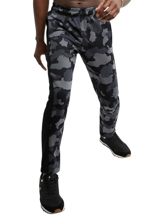 Mens Fleece Sweatpants Camo Black Small CHAMPION
