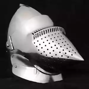 Elmetto Bascinet Teschio di Levriero Medievale Pronto per la Battaglia Cavaliere Armatura Elmetto 16 Ga - Foto 1 di 4