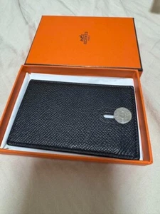 HERMES Diavolo Kartenetui Visitentasche Pass Compact Logo Leder schwarz - Bild 1 von 8