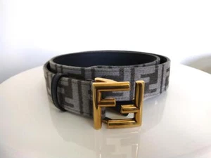 Fendi FF Gray Fabric Belt in size 85 - Imagen 1 de 1