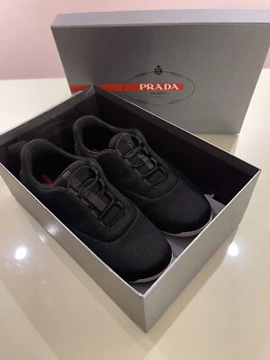 $530 женщин PRADA 37,5 Calzature Donna черная ткань поскользнуться на кроссовках W/коробка сумка - Изображение 1 из 4