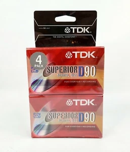 Paquete de 4 cintas de casete en blanco TDK D90 90 minutos grabación audio estéreo tipo I IECI - Imagen 1 de 5