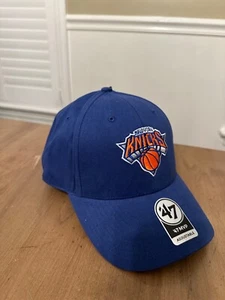 New York Knicks 47 Marca Hombres MVP Correa Trasera Papá Sombrero Gorra NUEVO Azul Logo NBA - Imagen 1 de 5