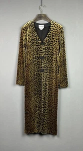 JOSEPH RIBKOFF Leopard Print Velour Lightweight Long Sleeve Over Coat Size US 8 - Picture 1 of 21