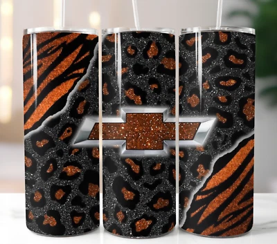 Taza de viaje Chevy vaso 20 oz taza de acero inoxidable tapa de paja Foto 1 de 4