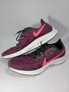 Nike Air Zoom Pegasus 36 Women's Running Shoes AQ2210-009 Size 9 Black Pink - Picture 1 of 9