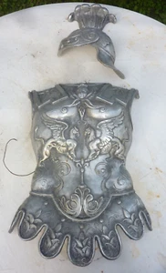 2 placas de pared de armadura de caballero de colección decoración pechuga y casco de aluminio - Imagen 1 de 10