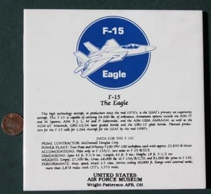 Dayton Ohio Wright Patterson Base de la Fuerza Aérea F-15 Eagle Trivet ESCASO De Colección ++ - Imagen 1 de 1