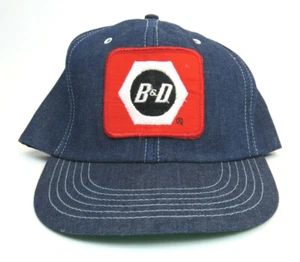 Vintage Black And Decker Tools Trucker Hat Snapback Blue Denim Dad Cap B&D Logo - Picture 1 of 12