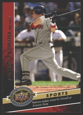 Dustin Pedroia #2165 2009 cubierta superior 20 aniversario Medias Rojas de Boston Foto 1 de 2