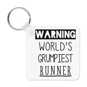 Avvertenza World's Grumpiest Runner Portachiavi Awesome Best Sport Divertente - Foto 1 di 1