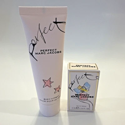 NUEVO Marc Jacobs Perfect Body Lotion & Eau de Parfum Mini Splash Nuevo en Caja Juego de Viaje Foto 1 de 4