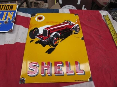 Retro SHELL  Motor Racing Garage Advertising Metal Enamel Sign HEAVY - Image 1 of 3