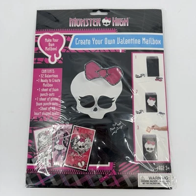 2013 Monster High Create Your Own Valentine Box with 32 Valentines NOS See Pics - Image 1 of 4
