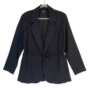Athleta Blazer Jacket Women’s 12 Black Stretch Tie Waist Workwear Office Casual - Picture 1 of 8