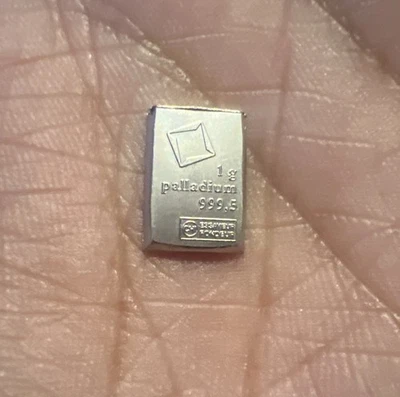 Barra de paladio de 1 gramo - Valcambi Suisse - ¡Mecanismo de inversión perfecto! Foto 1 de 4