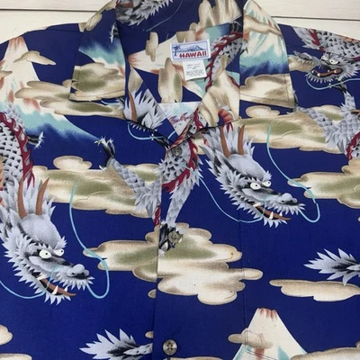 Vintage Hawaiian Brand Shirt Hawaii Size XL Cloud Dragon Volcano Made In Hawaii - Image 1 of 4