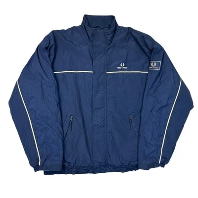 Vintage Fred Perry Puffer Jacket Regular Fit Full Zip Blue Mens Large - Image 1 of 4