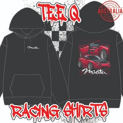 Mazda Miata dibujos animados ~ sudadera con capucha negra Gildan Foto 1 de 2