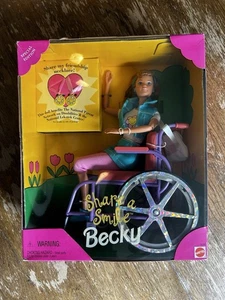 Rare BARBIE Share A Smile Becky Doll In Box From 1996 Wheelchair NPND 15761 3182 - Picture 1 of 6