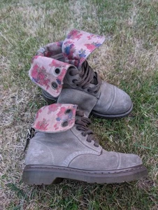 Dr Doc Martens 1914 Triumph Aimilita Aimee brown suede floral boots UK 5 - Picture 1 of 17