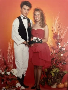 Vintage Gunne Sax Jessica McClintock 1989 rot Party Cocktailkleid Taft Rose Gr. 3 - Bild 1 von 4