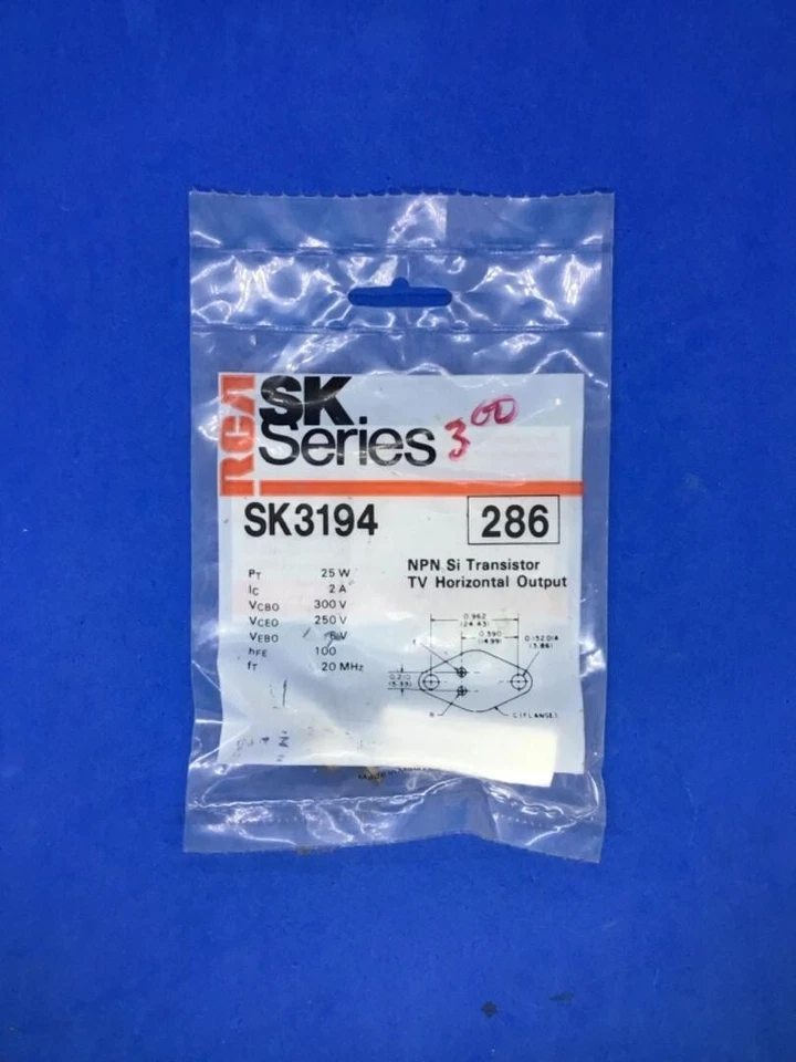 RCA SK3194 NPN Si Transistor TV Horizontal Output (NTE289) - Image 1 of 1