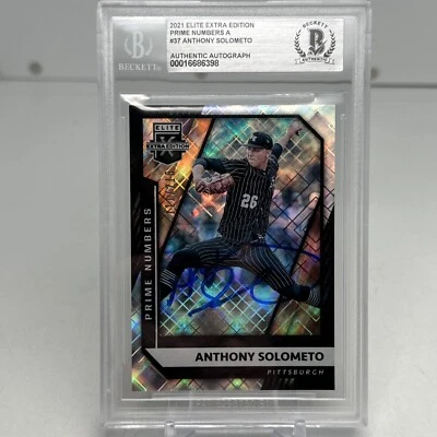 2021 Panini Elite Extra Prime A /218 Anthony Solometo BAS Slab Signed Auto - Image 1 of 4