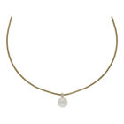 Conjunto colgante de perlas de agua dulce + cadena serpiente 585 oro 14 quilates collar H02.925