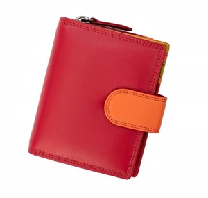 Prime Hide London Collection Small Leather Trifold Red Multi Colour Purse NEW - Picture 1 of 7