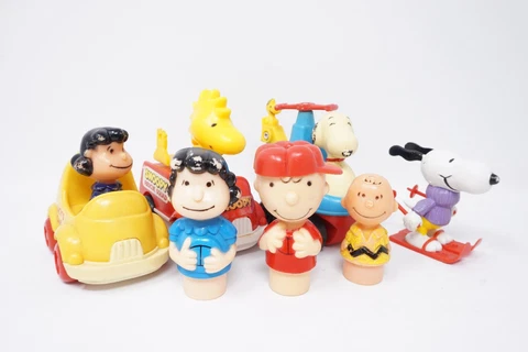 Vintage Lot Of Peanuts Characters and Vehicles 1950's 60's 70's Cover